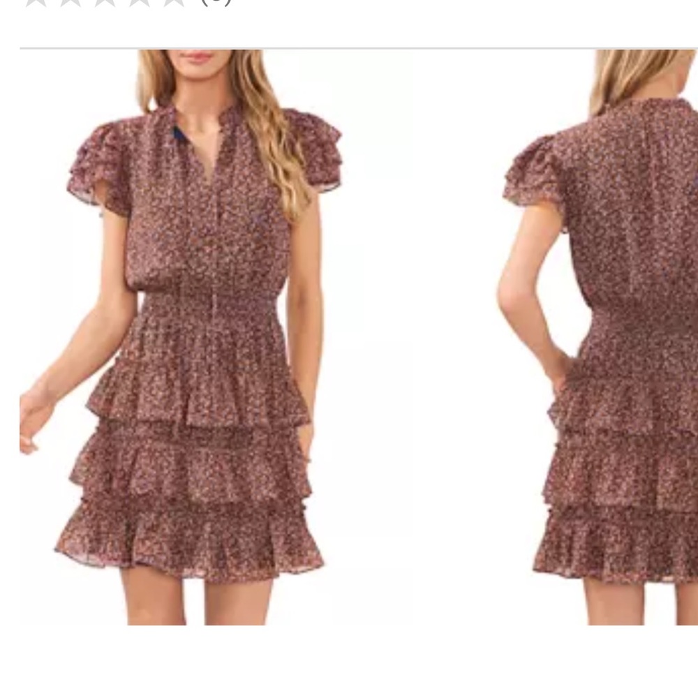 1. state flutter sleeve tiered blue floral mini dress